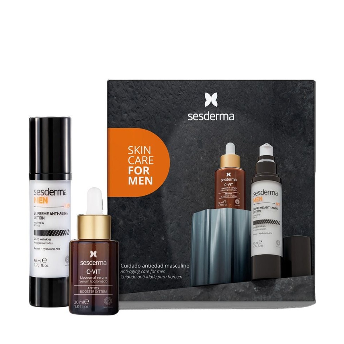 Sesderma Pack Men Antiedad Supreme + C Vit Serum