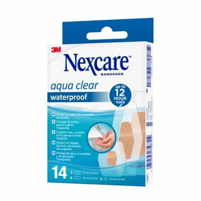 3M Nexcare Aqua Clear, 14 unids surtidas | Farmacia Barata