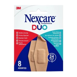 3M Nexcare DUO tiras tela adhesivo silicona, 8 unidades