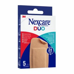 3M Nexcare DUO tiras tela adhesivo silicona Maxi, 5 unidades