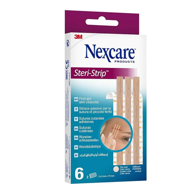 3M Nexcare Steri Strip color piel 6 x 75 mm, 6 tiras | Farmacia Barata 3M Nexcare Steri Strip color piel 6 x 75 mm, 6 tiras | Farmacia Barata