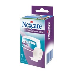 3M Nexcare esparadrapo plastico transparente 2,5cm x 5m con portarrollo