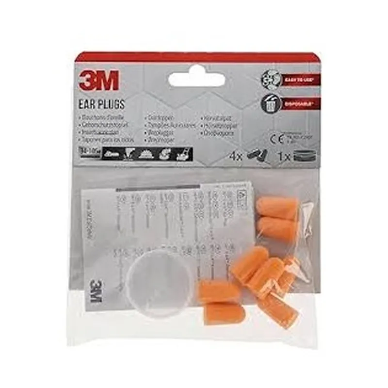 3M Tapones de ruido poliuretano, 4 pares, con caja almacenamiento | Farmacia Barata