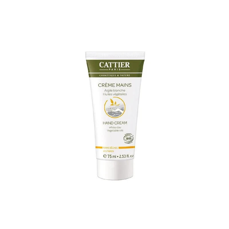 Cattier crema de manos secas, 75ml.