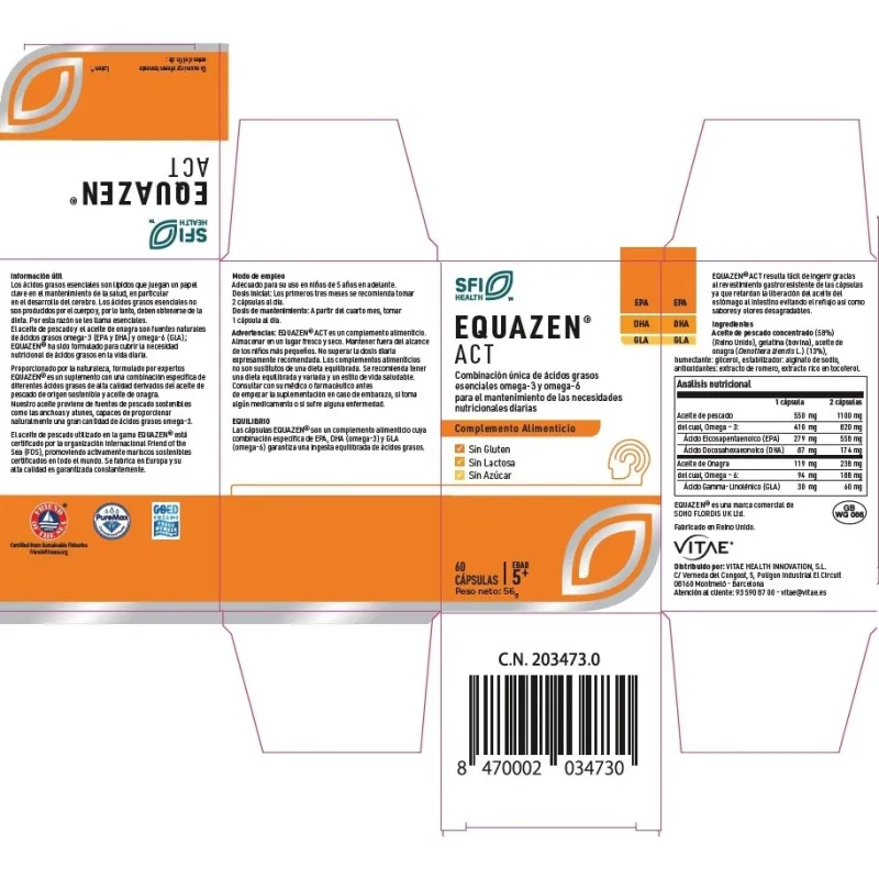 Vitae Equazen Act, 60 cápsulas Vitae Equazen Act, 60 cápsulas