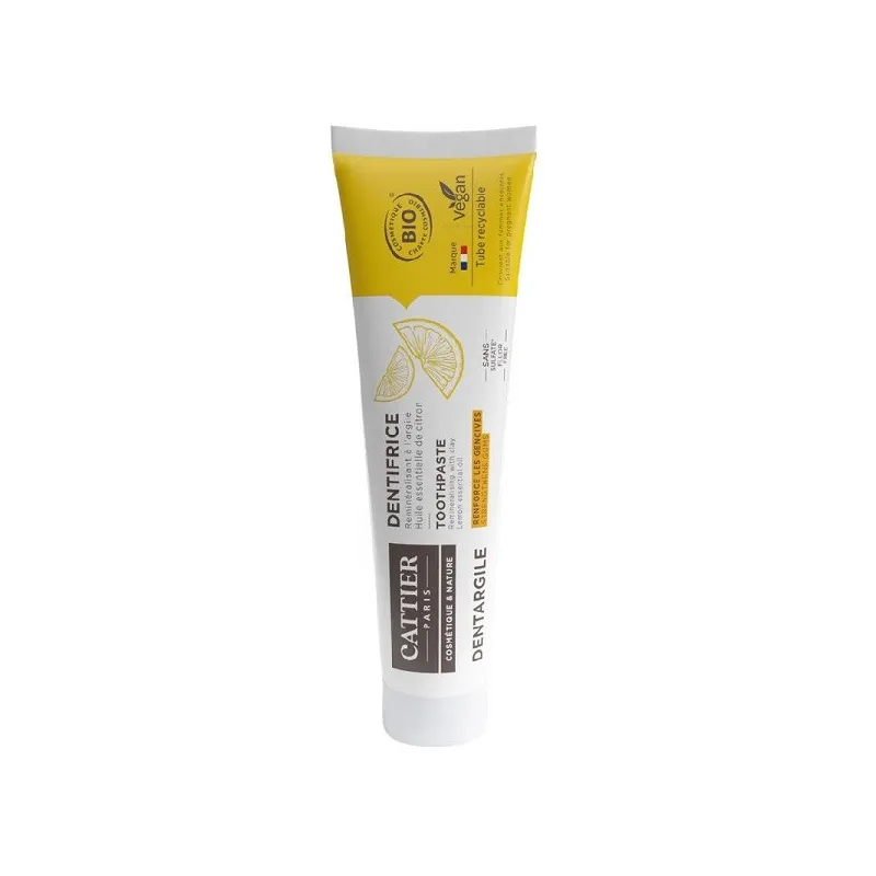 Cattier Dentífrico dentargile limón, 75ml.