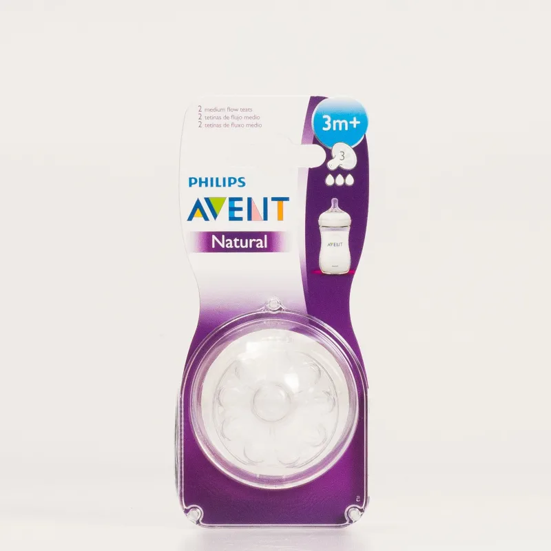 Avent Tetina Flujo Medio +3M, 2U. Avent Tetina Flujo Medio +3M, 2U.