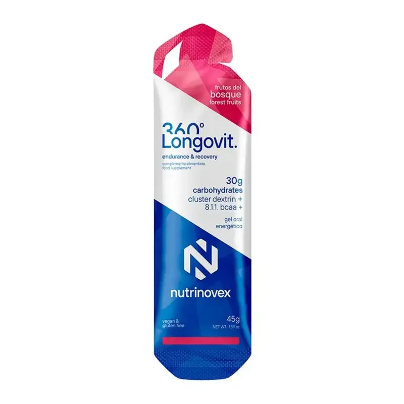Nutrinovex Longovit 360 Gel Sabor Frutos del bosque, 45 g | Farmacia Barata