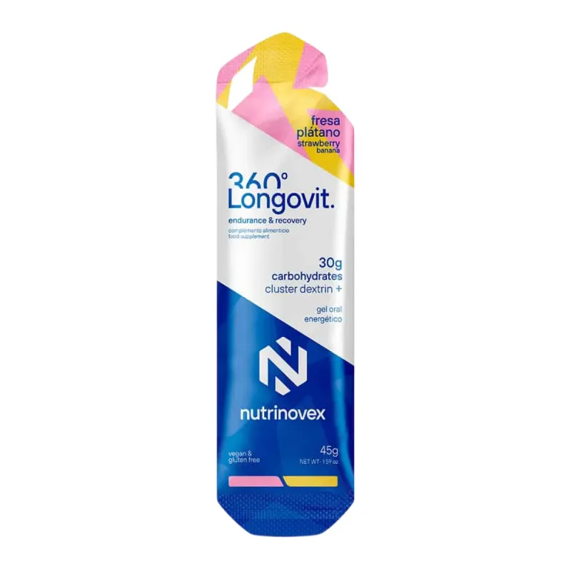 Nutrinovex  Longovit 360 Gel Sabor Fresa y plátano, 45 g | Farmacia Barata