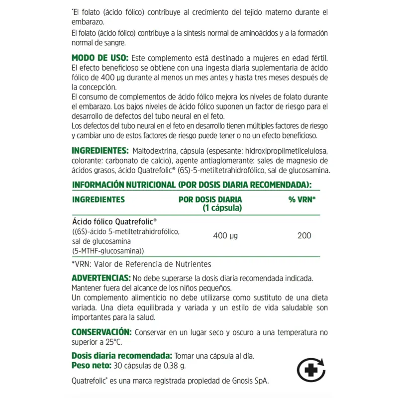 Mabo Fólico activo, 30 cápsulas | Farmacia Barata