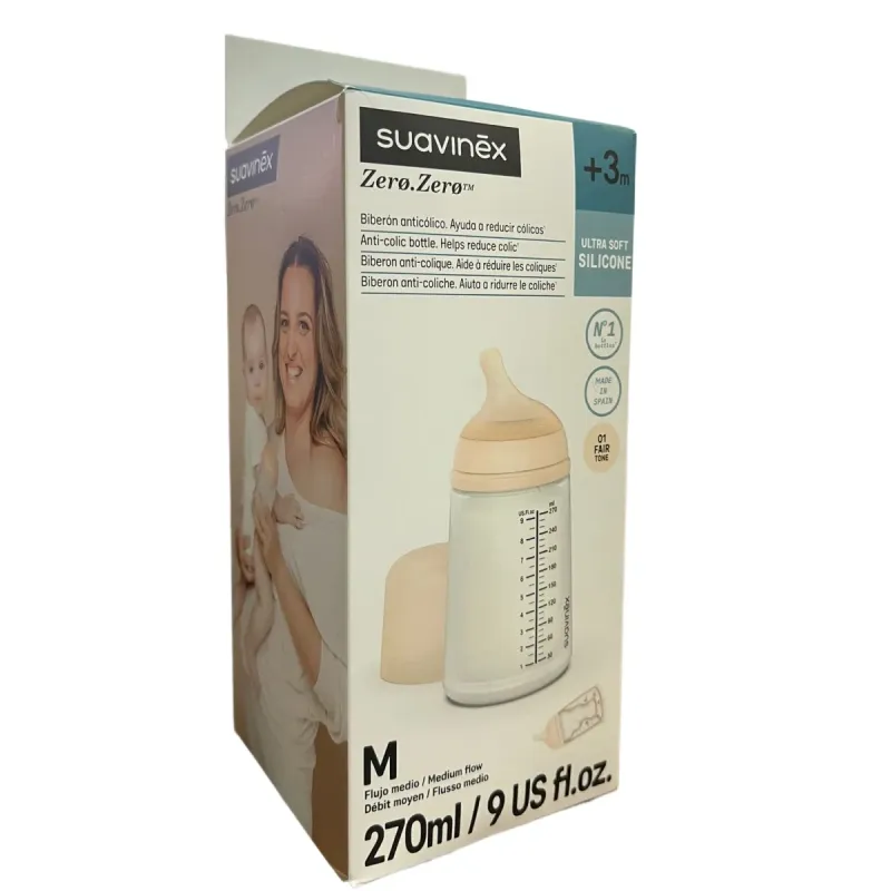 Suavinex Zero Biberon Anticólico Flujo M, 270ml | Farmacia Barata Suavinex Zero Biberon Anticólico Flujo M, 270ml | Farmacia Barata