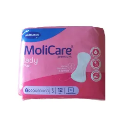 Molicare Absorbente Incontinecia Orina Ligera Premium Lady Pad 1 gota, 12 unidades
