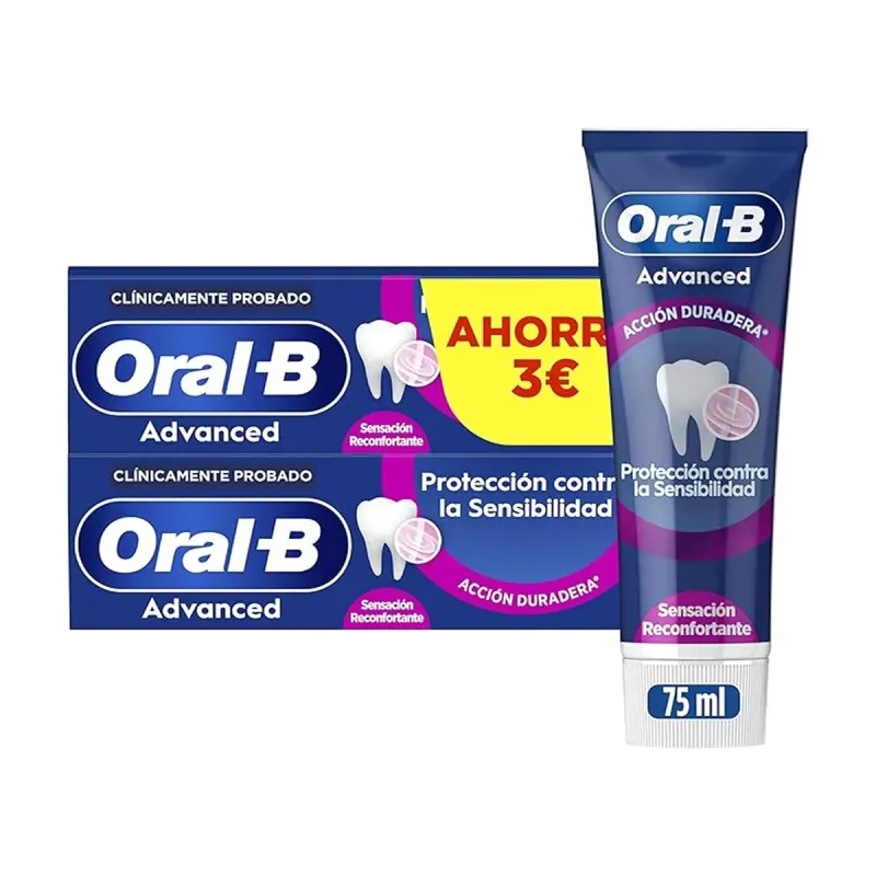 Oral-B Duplo Advanced Pasta Sensibilidad 2x75 ml | Farmacia Barata Oral-B Duplo Advanced Pasta Sensibilidad 2x75 ml | Farmacia Barata