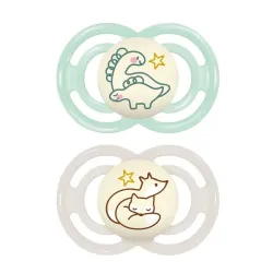 MAM Chupet Silicona Fisiologico Perfect Night Neutro +6M, 2 unidades