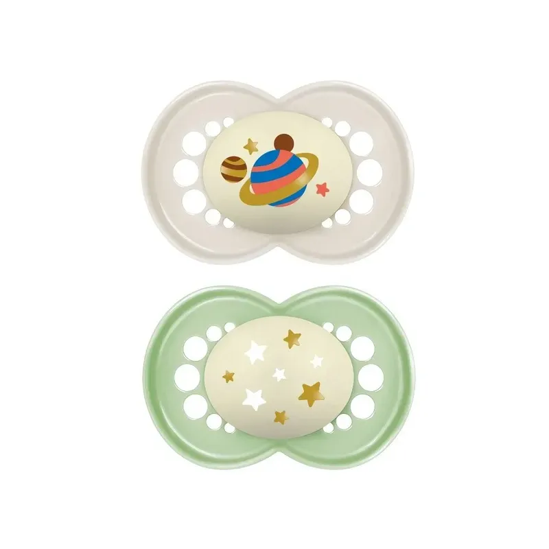 MAM Chupete Silicona Fisiologico Original Night Neutro +16M, 2 unidades MAM Chupete Silicona Fisiologico Original Night Neutro +16M, 2 unidades