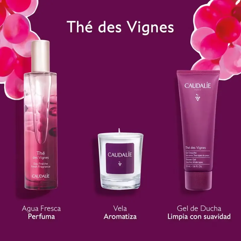 Caudalie Cofre The des Vignes Agua Refrescante 50 ml + Gel de Ducha + Vela | Farmacia Barata Caudalie Cofre The des Vignes Agua Refrescante 50 ml + Gel de Ducha + Vela | Farmacia Barata