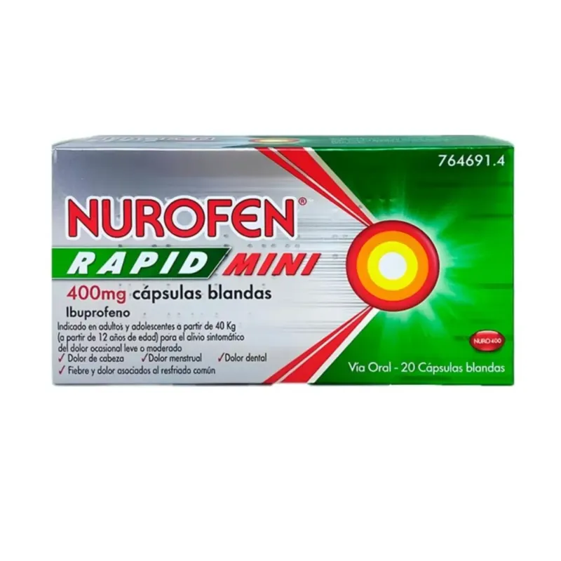 Nurofen Rapid Mini 400mg, 20 cápsulas | Farmacia Barata Nurofen Rapid Mini 400mg, 20 cápsulas | Farmacia Barata