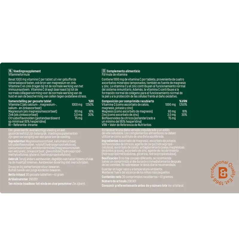 Bonusan Vitamina C-1000 complejo de ascorbatos, 30 comprimidos. Etiqueta Bonusan Vitamina C-1000 complejo de ascorbatos, 30 comprimidos. Etiqueta