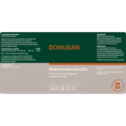 Bonusan Seleniometionina 200, 120 cápsulas etiqueta Bonusan Seleniometionina 200, 120 cápsulas etiqueta