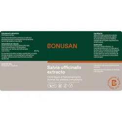Bonusan Salvia officinalis extracto, 60 cápsulas etiqueta Bonusan Salvia officinalis extracto, 60 cápsulas etiqueta