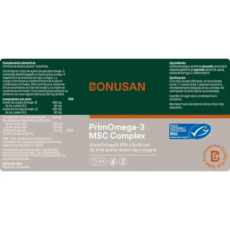 Bonusan PrimOmega 3 MSC complex, 60 perlas