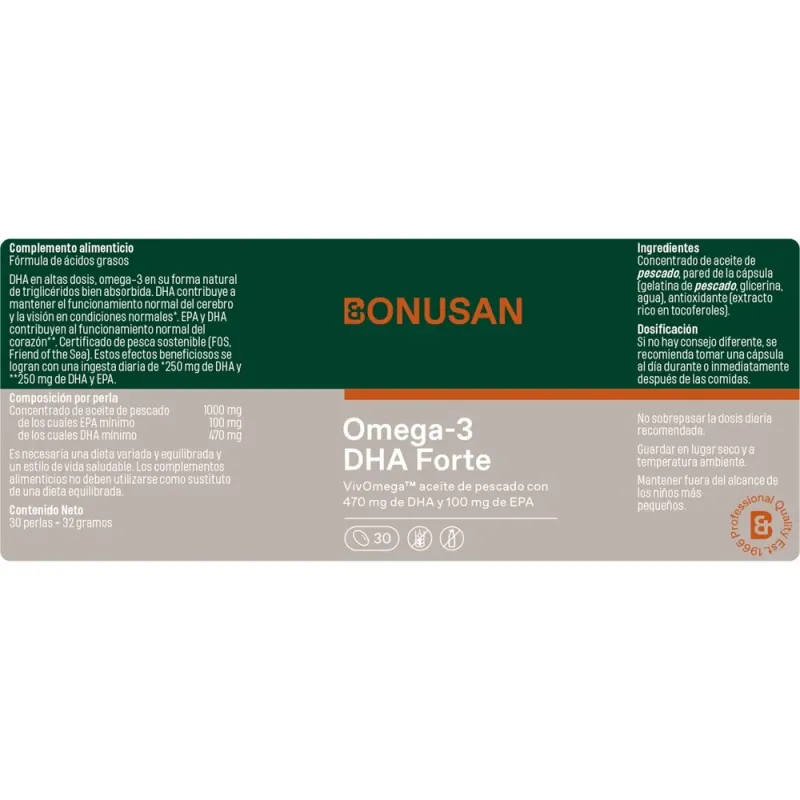 Bonusan Omega-3 DHA Forte, 30 perlas