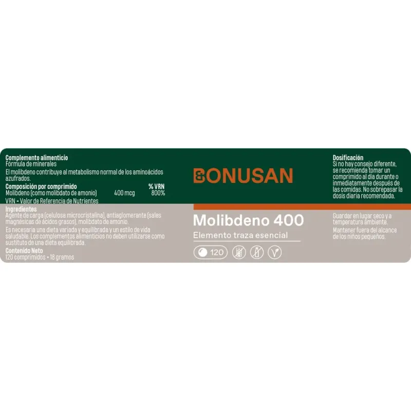 Bonusan Molibdeno 400, 120 comprimidos