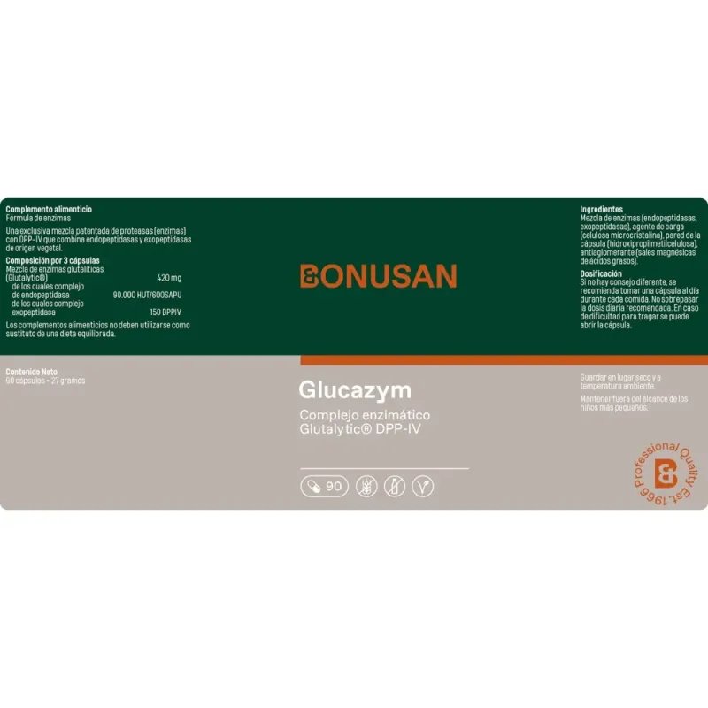 Bonusan Glucazym, 90 cápsulas | Farmacia Barata