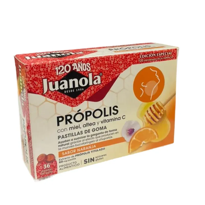 Juanola Própolis Sabor Naranja 36 pastillas | Farmacia Barata Juanola Própolis Sabor Naranja 36 pastillas | Farmacia Barata