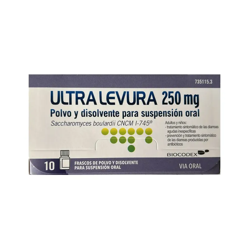 Ultralevura 250 mg, 10 frascos de polvo y disolvente | Farmacia Barata