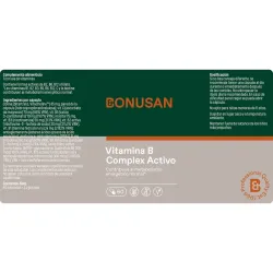 Bonusan vitamina B complex activo, 60 cápsulas etiqueta Bonusan vitamina B complex activo, 60 cápsulas etiqueta