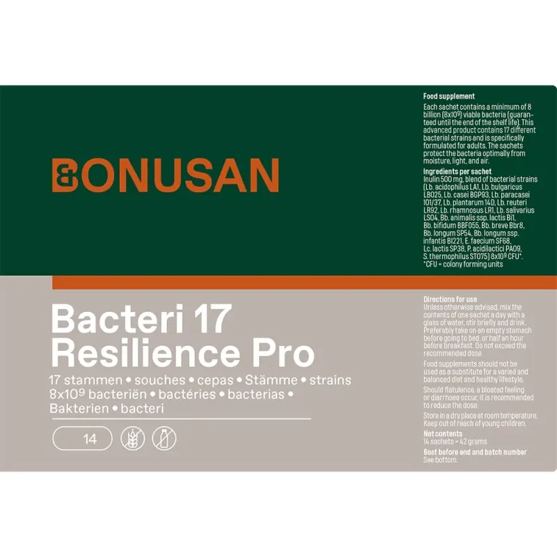 Bonusan Bacteri 17 Resilience Pro, 14 sobres | Farmacia Barata Bonusan Bacteri 17 Resilience Pro, 14 sobres | Farmacia Barata