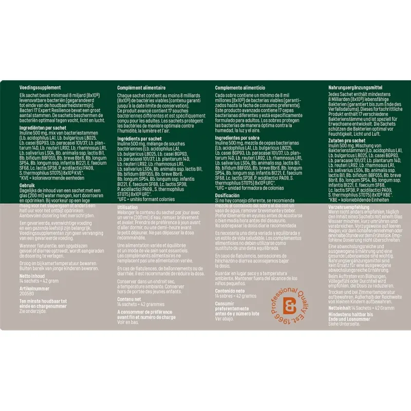 Bonusan Bacteri 17 Resilience Pro, 14 sobres | Farmacia Barata Bonusan Bacteri 17 Resilience Pro, 14 sobres | Farmacia Barata