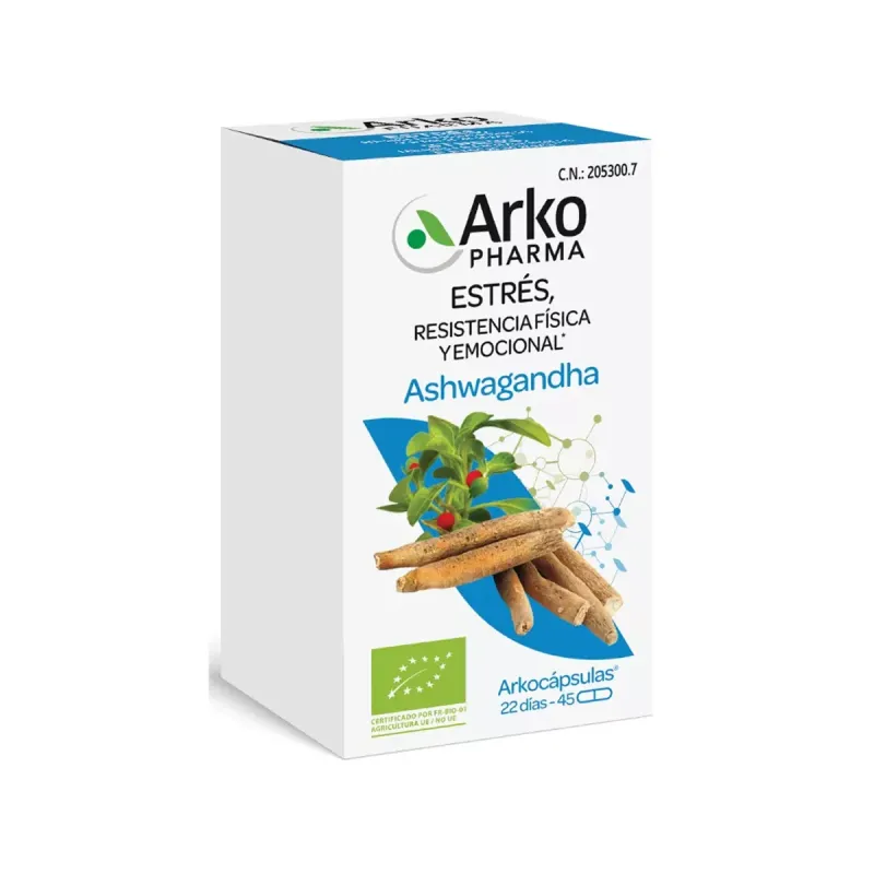 Arkocápsulas Ashwagandha BIO 45 cápsulas | Farmacia Barata Arkocápsulas Ashwagandha BIO 45 cápsulas | Farmacia Barata