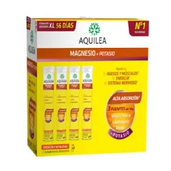 Aquilea Magnesio+Potasio Sabor Naranja Formato XL, 56 comprimidos efervescentes