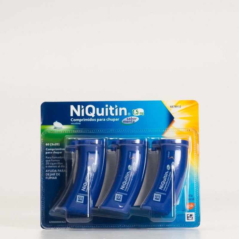 NiQuitin 2 mg 60 Comprimidos para Chupar Sabor Menta