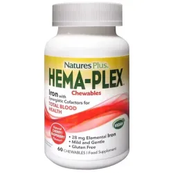Natures Plus Hema-Plex Masticables, 60 Comp.