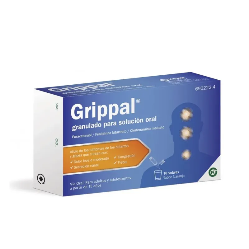 Grippal con Fenilefrina, 10 sobres granulado | Farmacia Barata