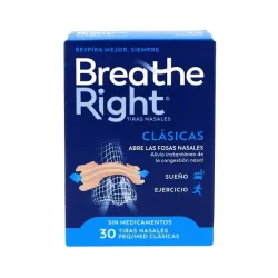 Breathe Right tiras nasales clásicas talla mediana, 30 unidades
