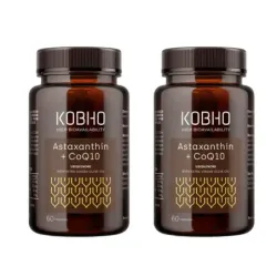 Kobho Astaxanthin + COQ10 Duplo, 2x60 cápsulas