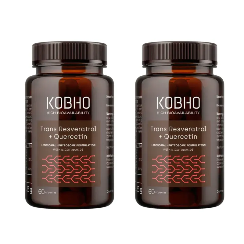 Kobho Trans Resveratrol + Quercetina Duplo, 2x60 cápsulas | Farmacia Barata Kobho Trans Resveratrol + Quercetina Duplo, 2x60 cápsulas | Farmacia Barata
