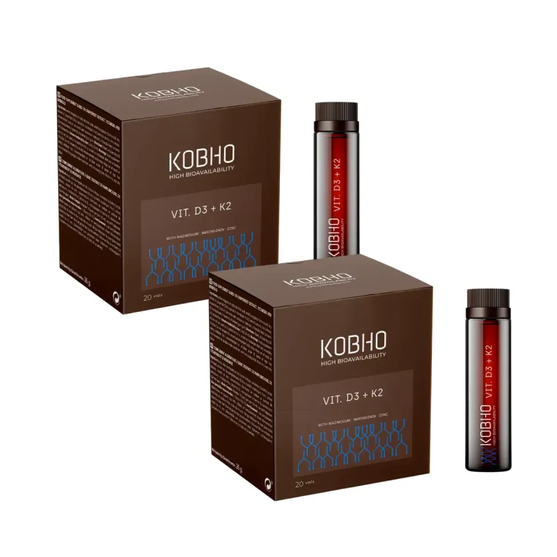 Kobho Vitamina D3+K2 Duplo, 2x20 viales | Farmacia Barata