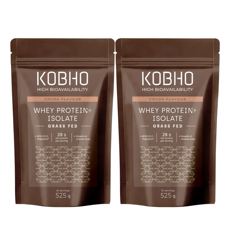 Kobho Proteina Whey Aislada Cacao Duplo, 2x525 g | Farmacia Barata