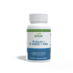 Sotya Té Verde, Té Rojo y Piña 500 mg, 60 cápsulas