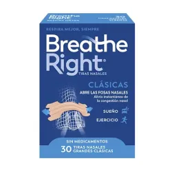 Breathe Right tiras nasales clásicas grandes, 30 unidades