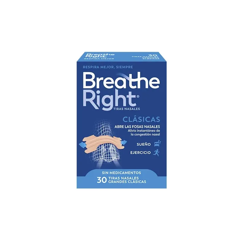 Breathe Right tiras nasales clásicas grandes, 30 ud | Farmacia Barata Breathe Right tiras nasales clásicas grandes, 30 ud | Farmacia Barata