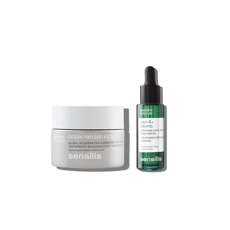 Sensilis Origin PRO EGF-5 crema antiedad, 50 ml + REGALO Prep 4 drops, 30 ml