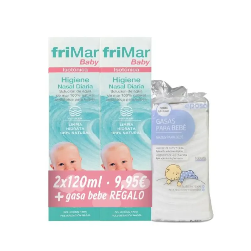Farline Frimar Duplo Frimar Baby+Gasa Bebe, 2x120 ml| Farmacia Barata
