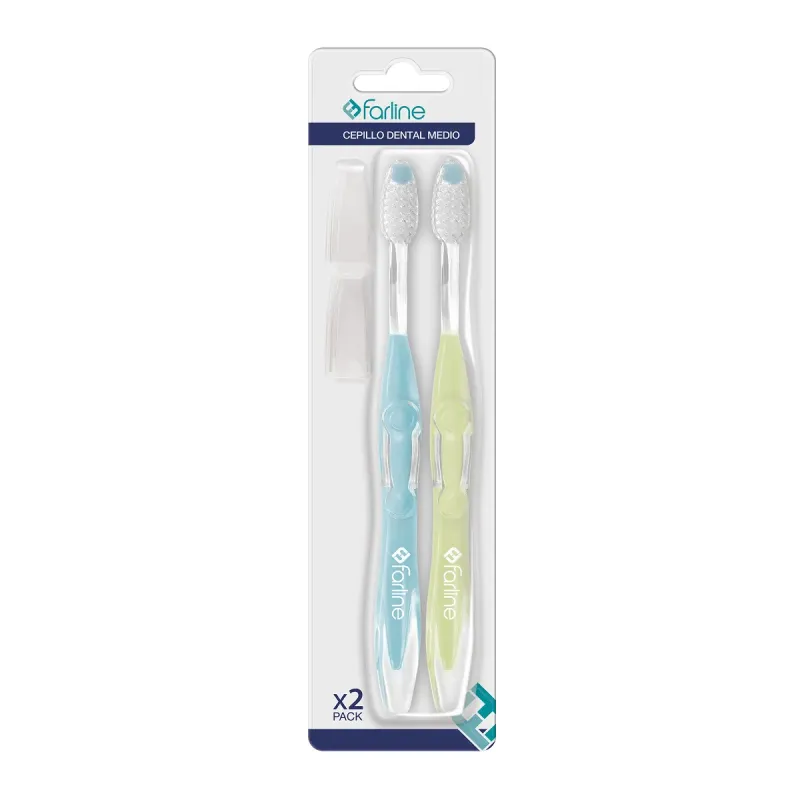 Farline Cepillo Diente Medio, 2 unidades | Farmacia Barata