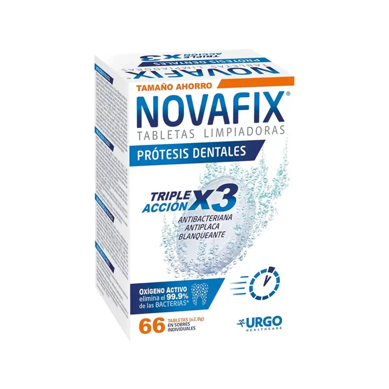 Novafix Tabletas Limpiadoras Triple Acción 66 unidades | Farmacia Barata Novafix Tabletas Limpiadoras Triple Acción 66 unidades | Farmacia Barata